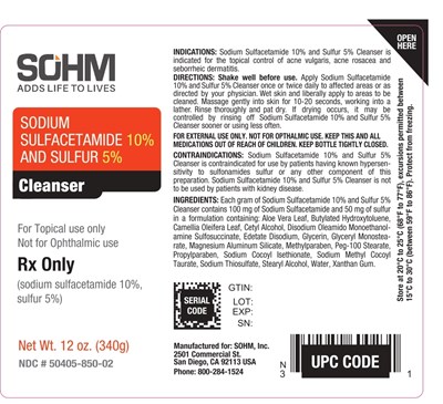 Label-340g (Sohm Ss10 5 Cleanser 12oz Label V2 Page 0001)